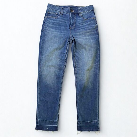 White House Black Market Denim - White House Black Market Jeans Women 2 Slim Crop High Rise Stretch Raw Hem